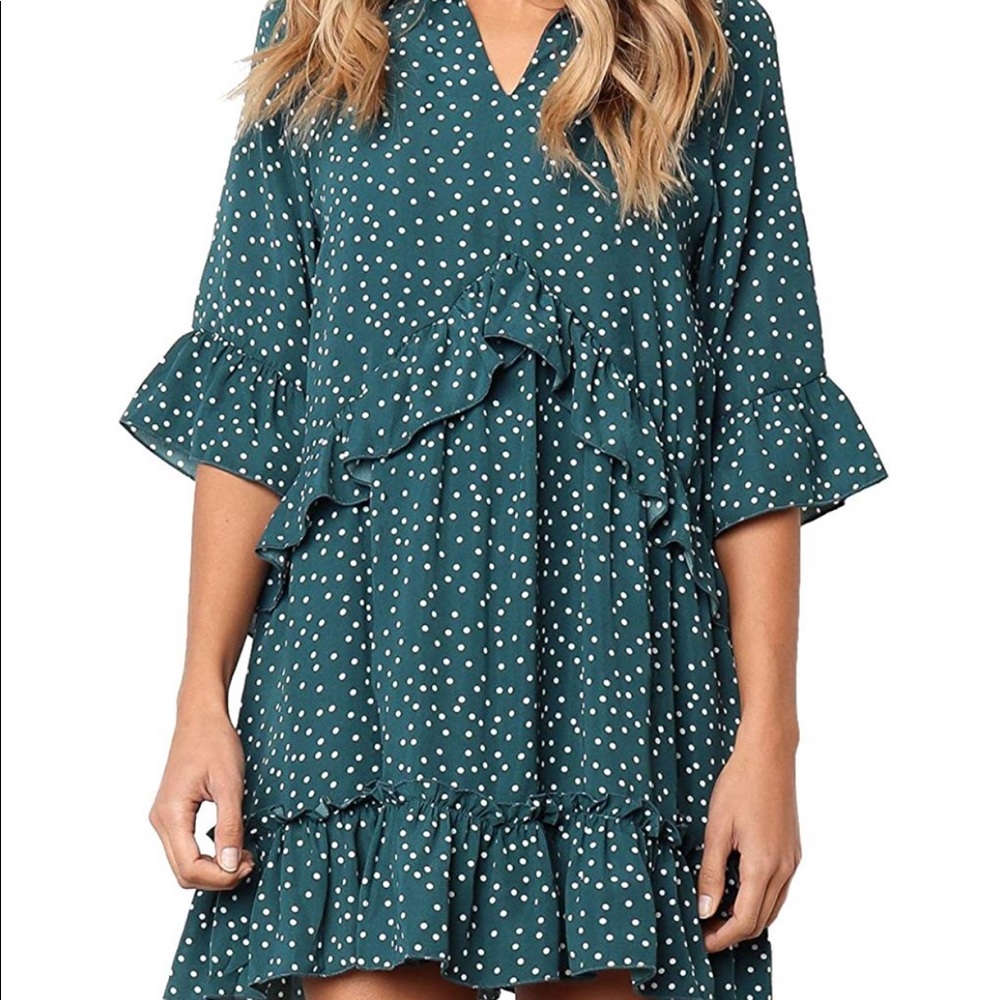Polka dot ruffle dress